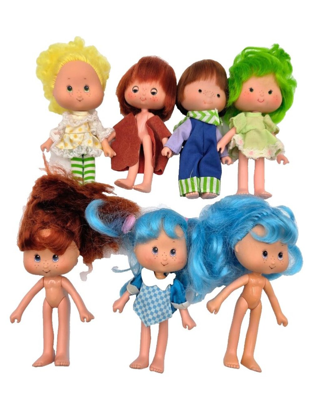 Strawberry Shortcake Doll Lot Of 7 1984 Open Close Eyes Huckleberry Pie Read